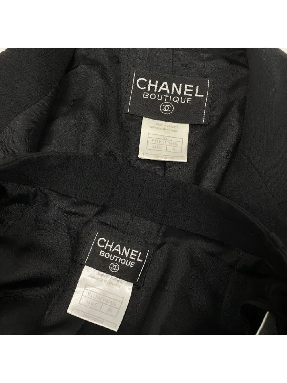 Chanel Style Up Jacket Pants Set 36 Black